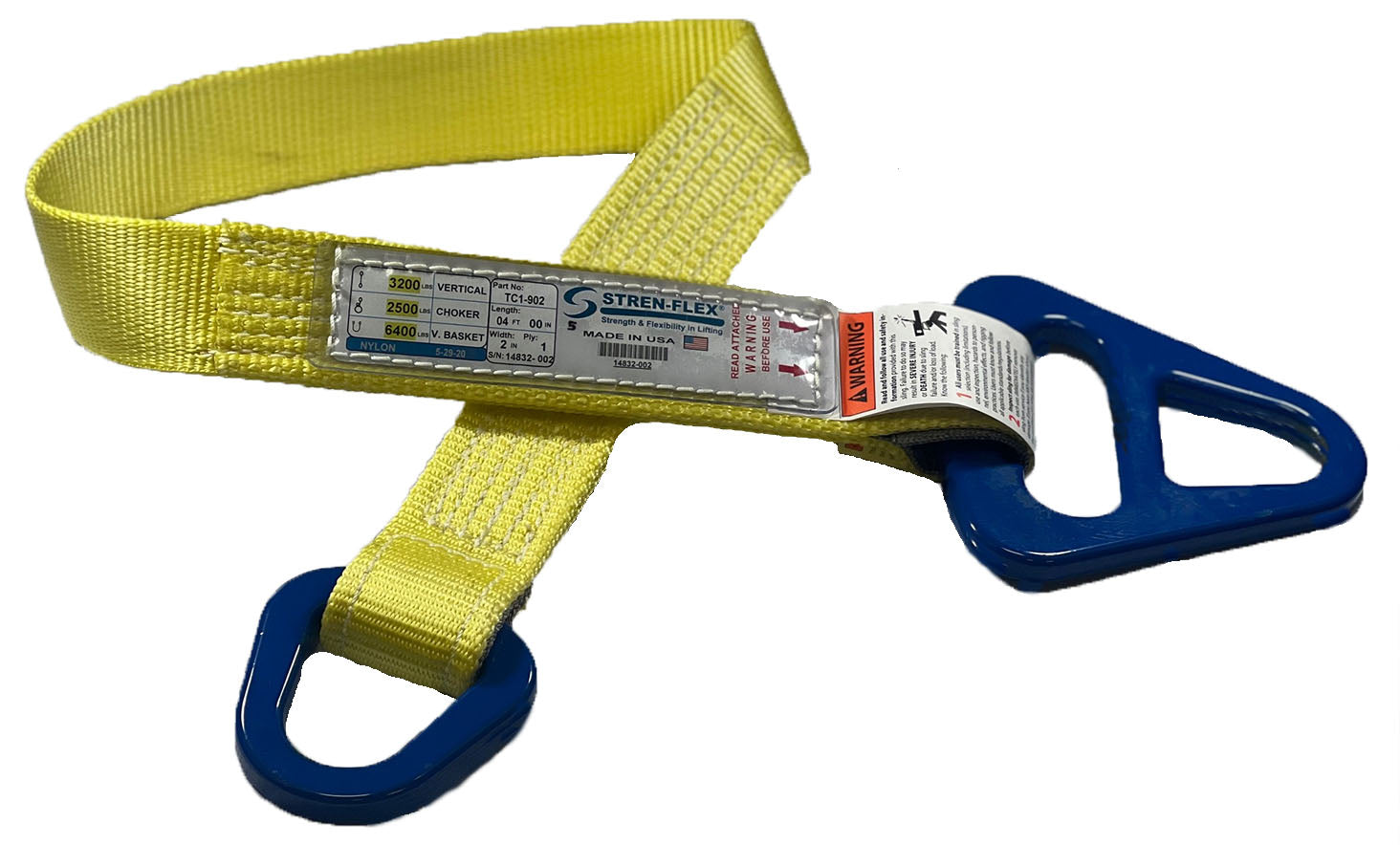 2-Pack 6-Foot Synthetic Web Sling - Eye & Eye, 1-Ply Choker Style, Lifting Sling