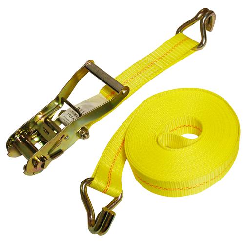 2" x 27ft Ratchet Tie-Down Assembly w/ Wire Hooks
