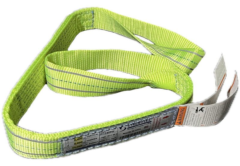 3 Inch - Polyester Hi-Viz Twisted Eye & Eye Web Sling - Type 4