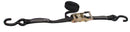 1" x 15ft Ratchet Tie-Down Assembly w/ Vinyl Coated S-Hooks