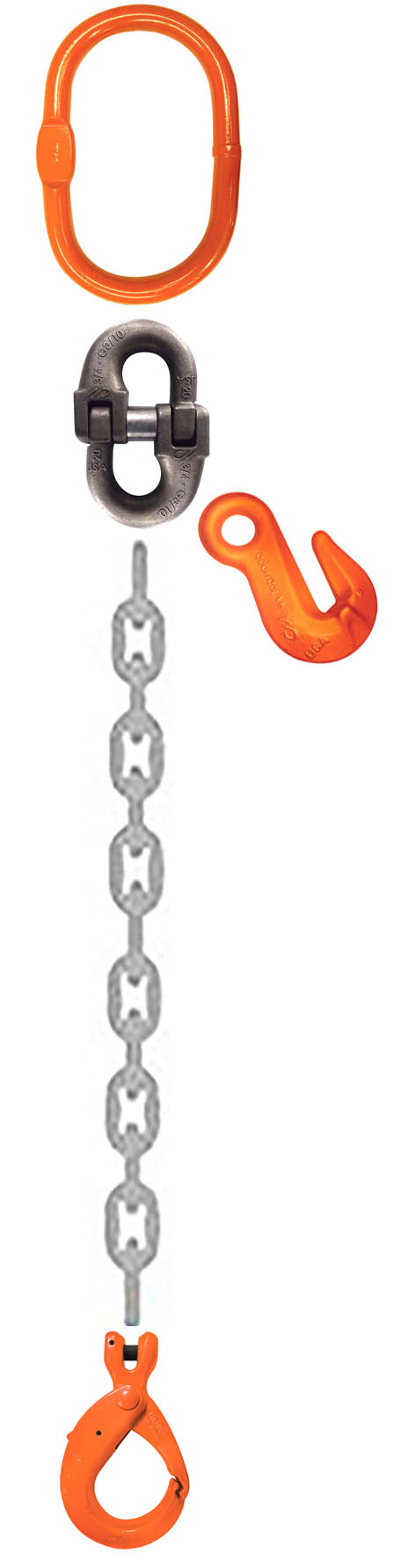 CM Grade 100 SOL 1 Leg Adjustable Type A Chain Sling - Clevlok Latchlok Hook