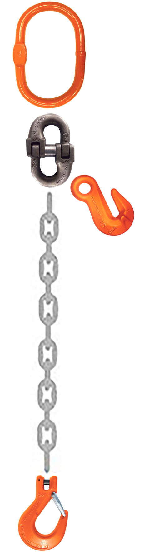 CM Grade 100 SOS 1 Leg Adjustable Type A Chain Sling - Clevlok Sling Hook