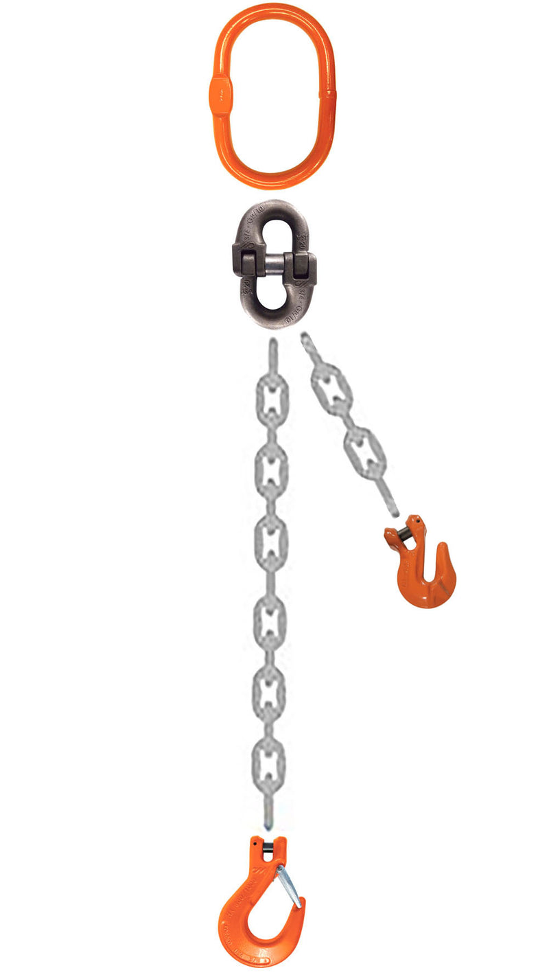 CM Grade 100 SOS 1 Leg Adjustable Type B Chain Sling - Clevlok Sling Hook