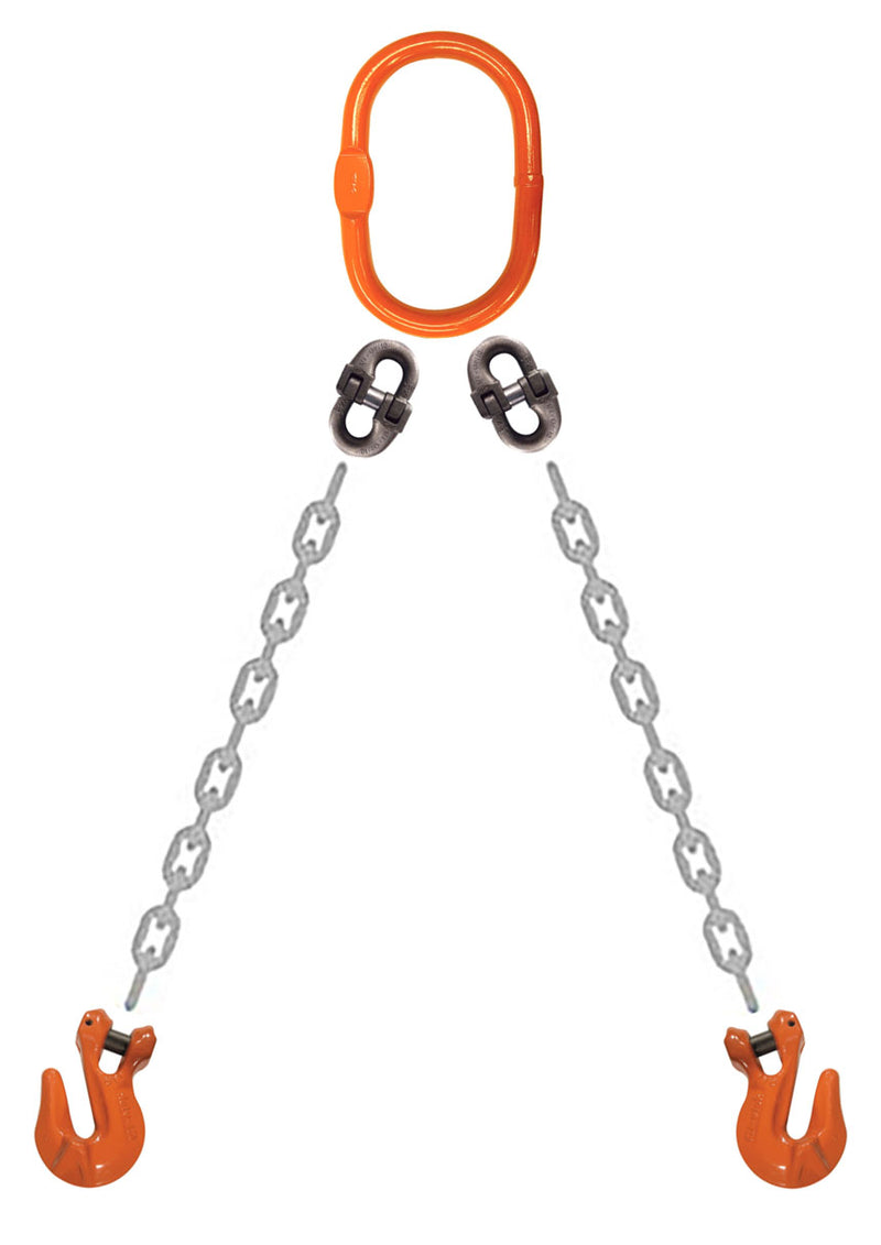 CM Grade 100 DOG 2 Leg Chain Sling - Clevlok Grab Hook