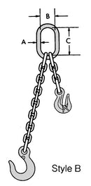 CM Grade 100 SOS 1 Leg Adjustable Type B Chain Sling - Clevlok Sling Hook