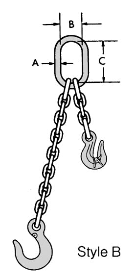 CM Grade 100 SOG 1 Leg Adjustable Type B Chain Sling - Clevlok Grab Hook
